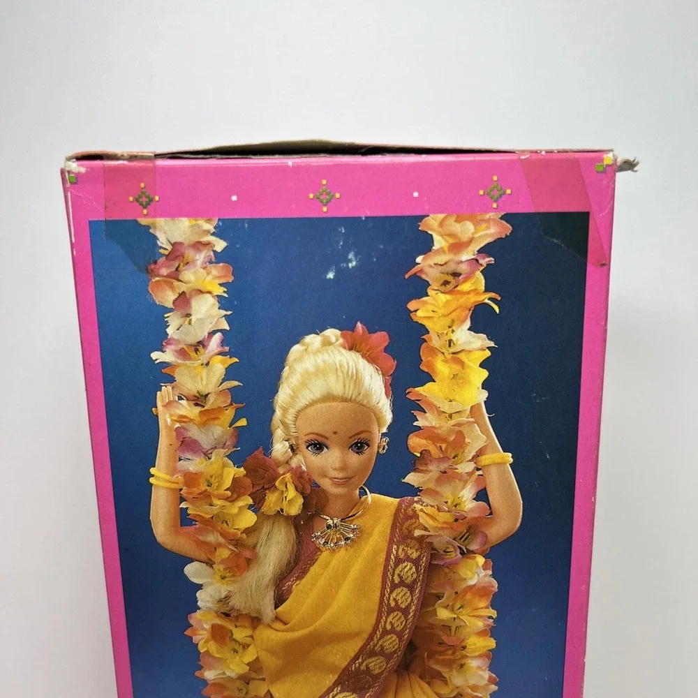 1993 Barbie in India Purple Gold Sari Mattel India NIB Vintage Box Damage